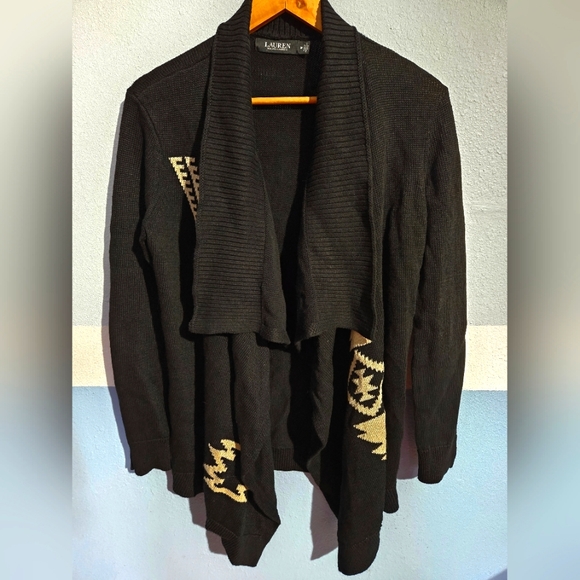 RARE Vintage Raulph Lauren Black Label Cardigan Sweater Aztec Tribal Vibe M NWOT - Picture 6 of 6